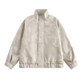 Solid Color Leather Clothing With Stand Collar Coat For Men Spring And Autumn